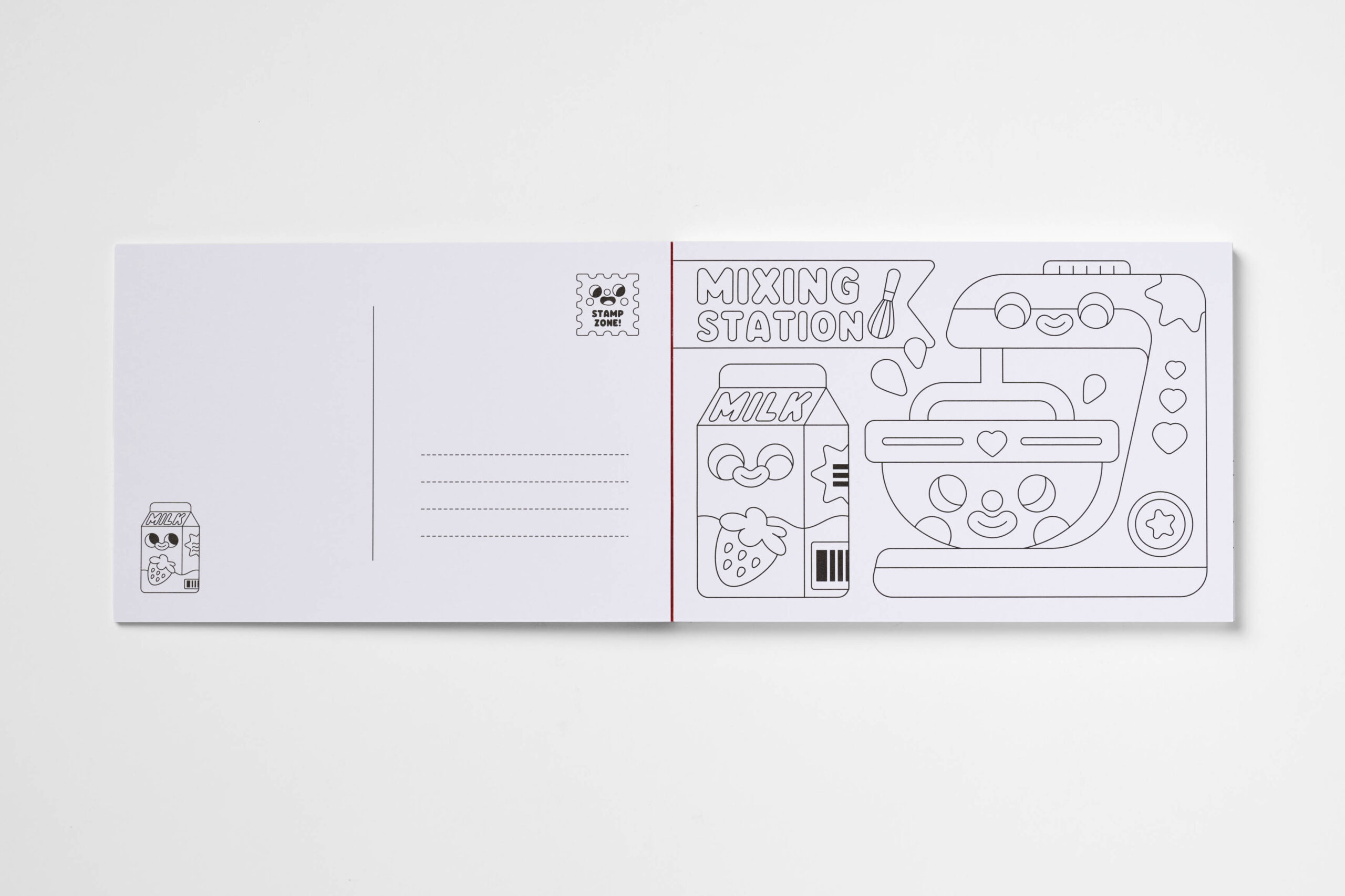 Kitchen Kawaii Colouring Postcard Book - Image 3